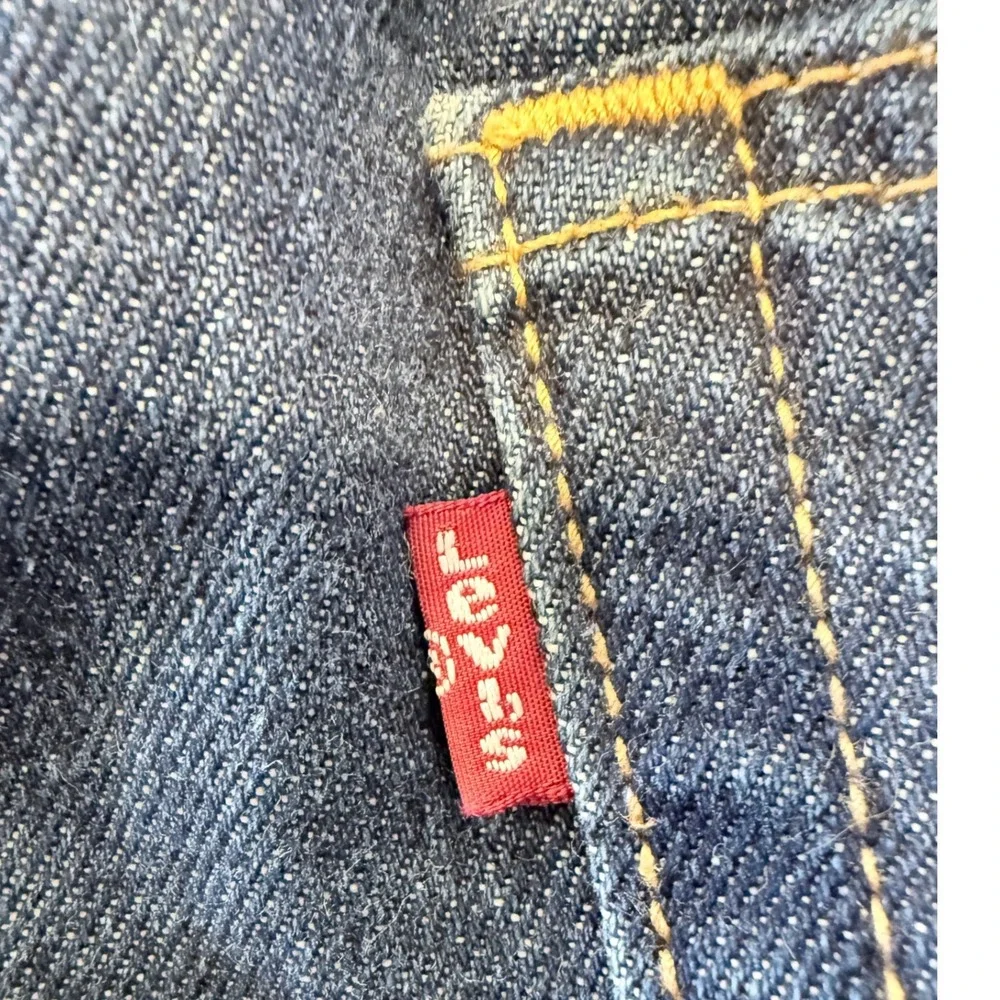 Levis 514 Straight Fit Jeans Mens W34 L32‎ Dark Wash Blue Denim Pants Distressed